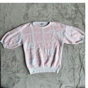 Bedford Fair Sweater Womens Large Pink Cottagecore Vintage USA‎ Knit Pullover
